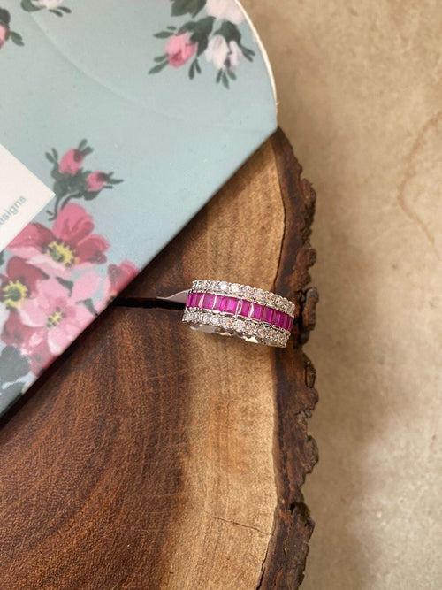 Delina Baugette Clustered Band Ring