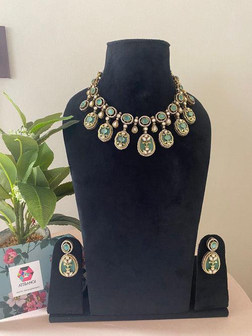 Diya Holdali Necklace Set | Uncut Diamonds