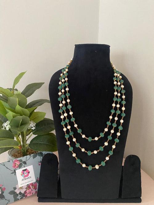 Hesha Pearl And Pumpkin Beads Mala