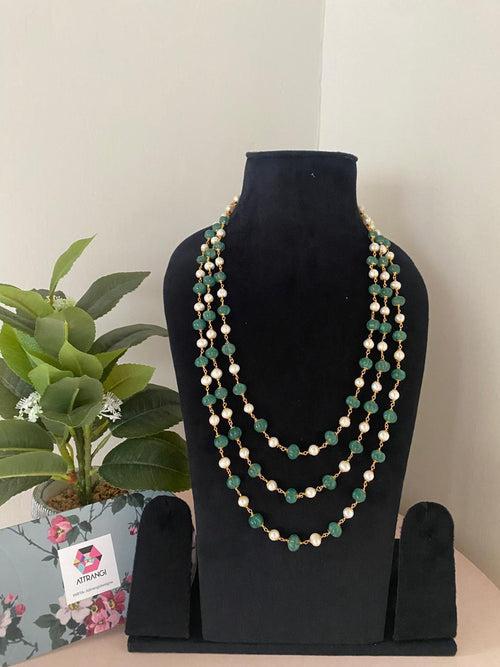 Hesha Pearl And Pumpkin Beads Mala