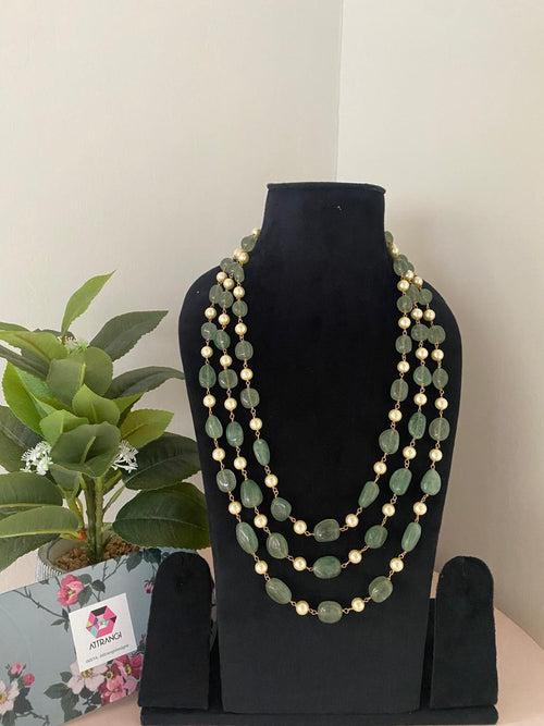 Hritika 3 Layered Mint Beads Mala