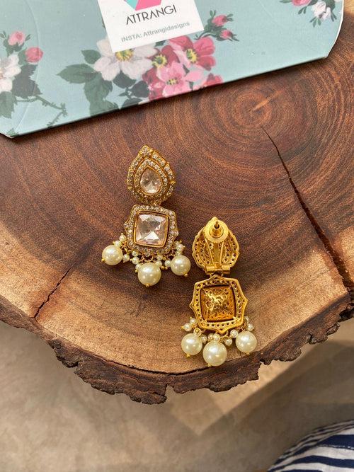 Kanak Moissanite Indian Mid Sized Earrings