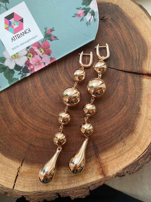 Rubina Long Dramatic Party Wear Earrings