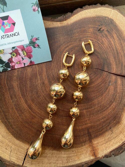 Rubina Long Dramatic Party Wear Earrings