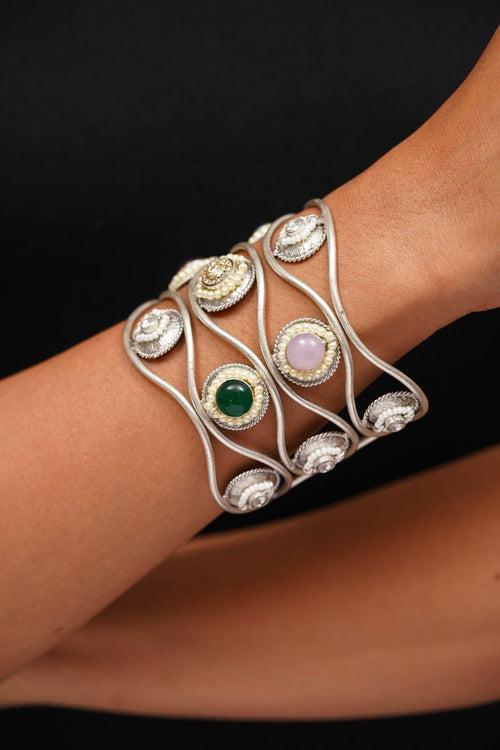 Tanya Banjaran Statement Bracelet | Gold And Silver Polish