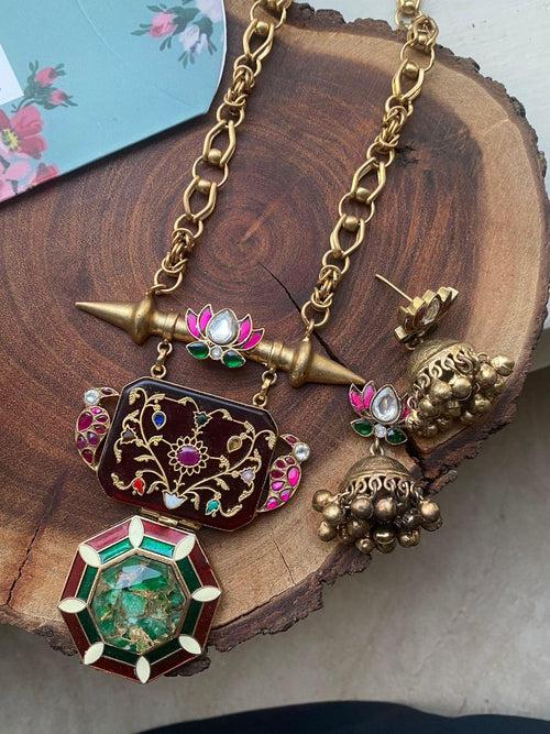 Varsha Holdali Lotus Long Necklace