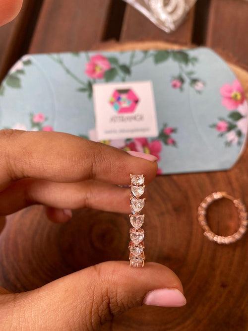 Yelena Heart Shaped Diamond Hoops