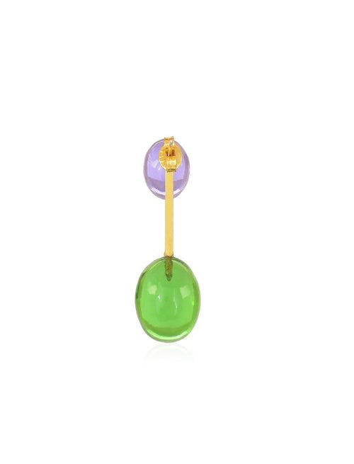 Green Dual Ball Earrings