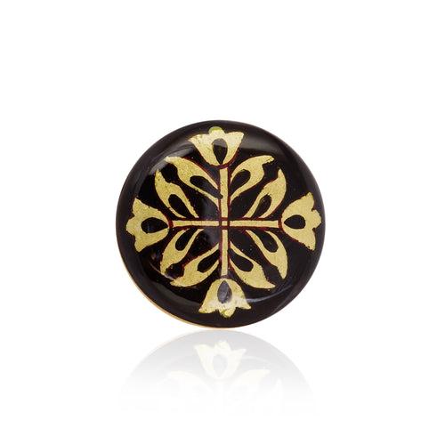 Black Divan Brass Buttons