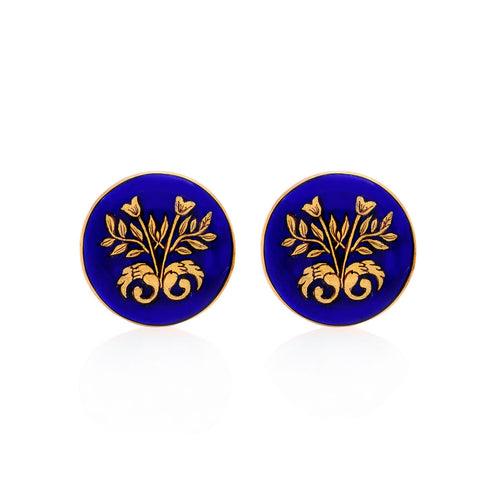 Blue Buta Brass Cufflink