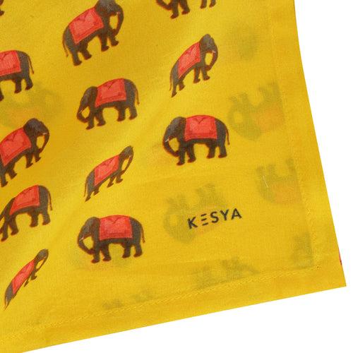 Yellow Elephant Pocket Square