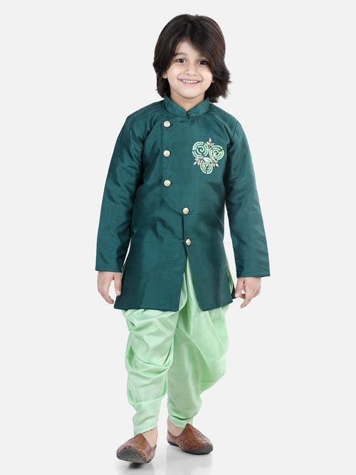 BownBee Sibling Hand Embroidered Sherwani Dhoti for Boys Kurti Salwar with Dupatta