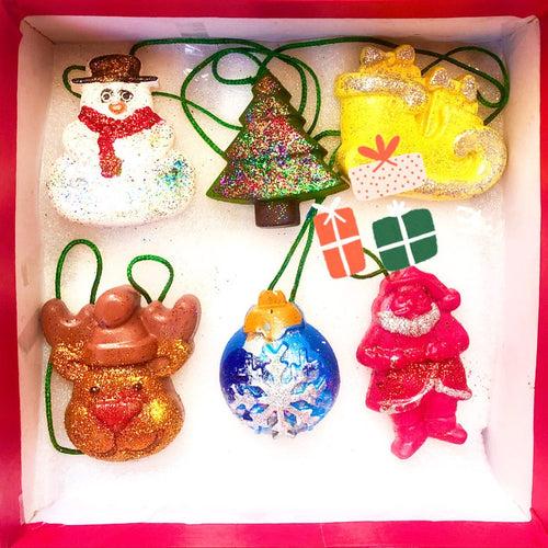 Jumbo Christmas Tress Ornament Crayon Set of 6