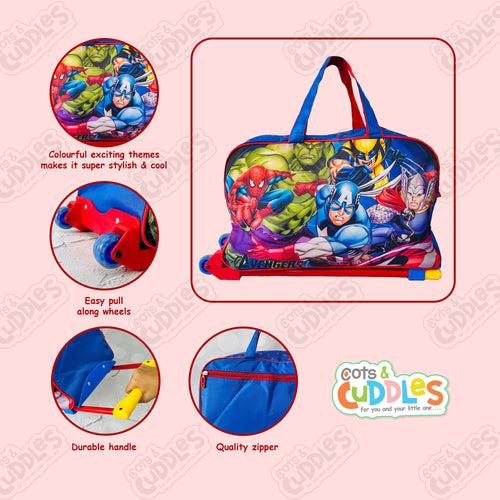 Cartoon-Themed Duffel Bag with Trolley For Kids (Avengers)