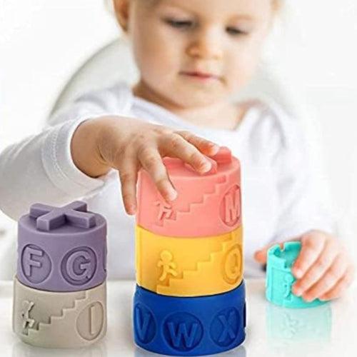 6pc Soft Rubber ABC Building Blocks for Toddler