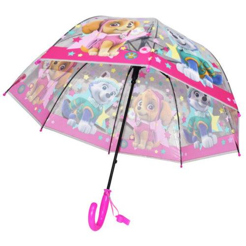 Premium Quality Theme Printed Transparent Umbrella For Kids (Paw Patrol Pink)
