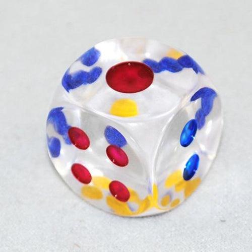 6-Sided Transparent Jumbo Dice with Colored Dots Pack of 2