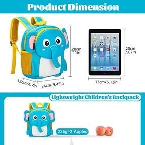Kids School Bag Soft Plush Backpacks Cartoon Boys Girls Baby (2-5 Years) (ELEPHANT)