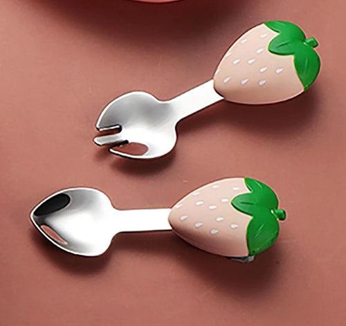 Strawberry Design Stainless Steel Spoon and Fork Set