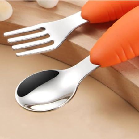 Carrot Design Stainless Steel Spoon and Fork Set