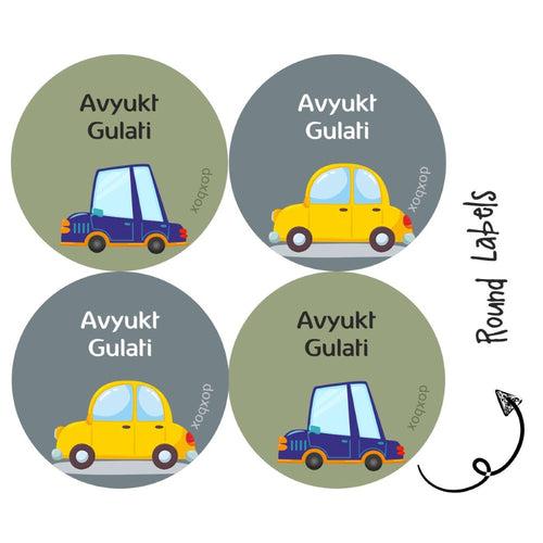 Round water proof label - Cute Car (70 Pcs) (PREPAID ONLY)