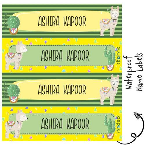 Waterproof Labels - YELLOW LLAMA - Pack of 88 labels - PREPAID ONLY