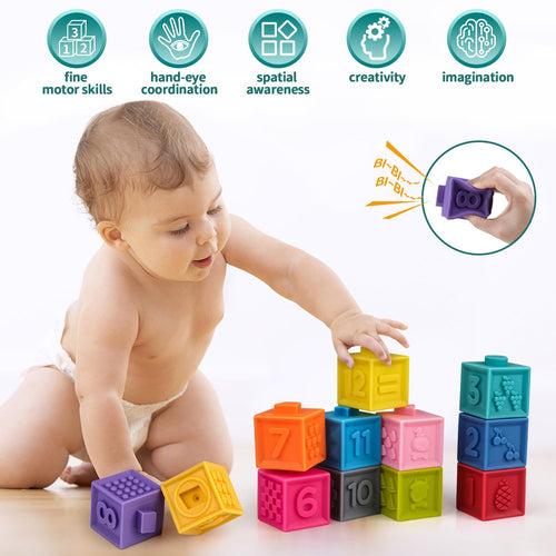 6pc Soft Silicone Blocks Sensory Learning Toys (Random Color)