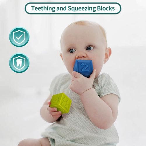 6pc Soft Silicone Blocks Sensory Learning Toys (Random Color)