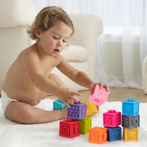 6pc Soft Silicone Blocks Sensory Learning Toys (Random Color)