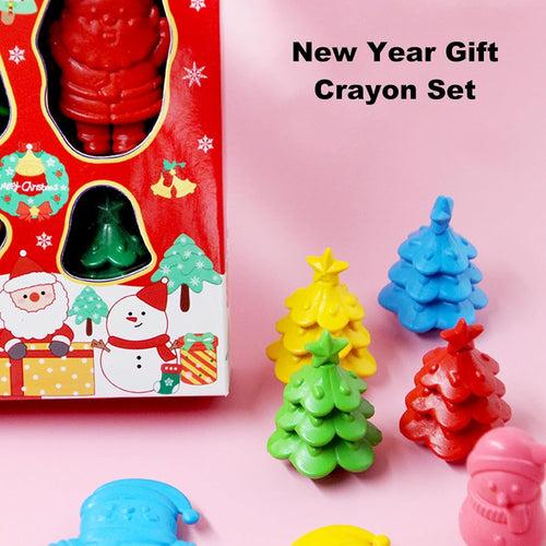 Christmas-Themed Crayons for Kids (Random)(Pack of 6)