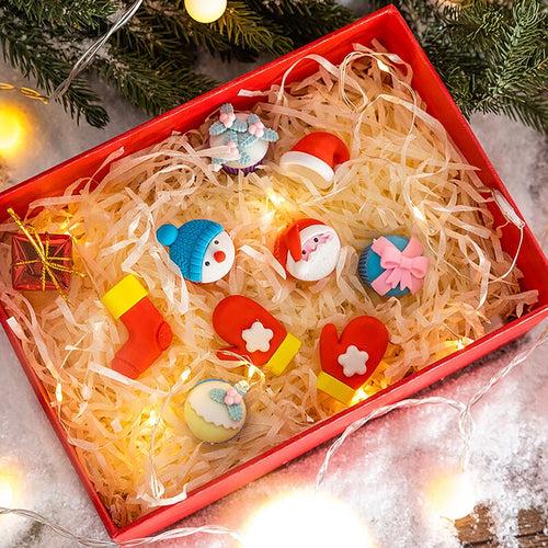 Christmas-Themed 3D Erasers for Kids Pack of 5