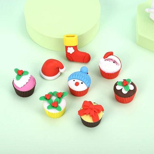 Christmas-Themed 3D Erasers for Kids Pack of 5