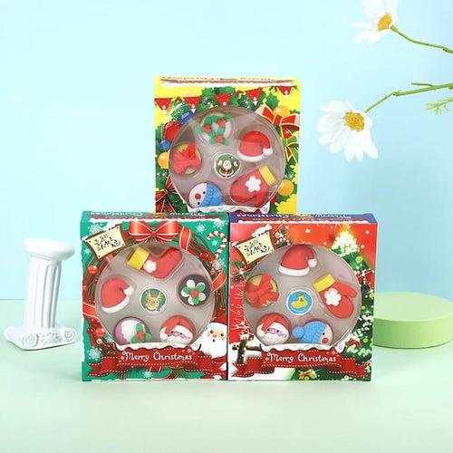 Christmas-Themed 3D Erasers for Kids Pack of 5