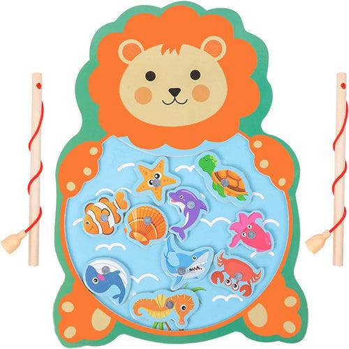 Animal Design Wooden Board Fishing Game for Kids