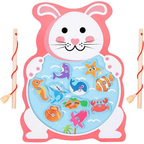 Animal Design Wooden Board Fishing Game for Kids