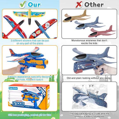 3-in-1 Glider Plane Launcher Toy for Outdoor Adventure (Random)