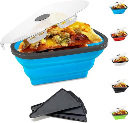 Slice & Store: Pizza Storage Container with 5 Serving Trays