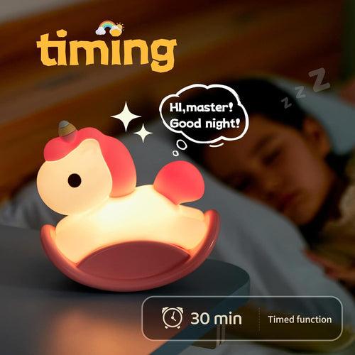 Cute Rocking Unicorn Design Silicone Night Light