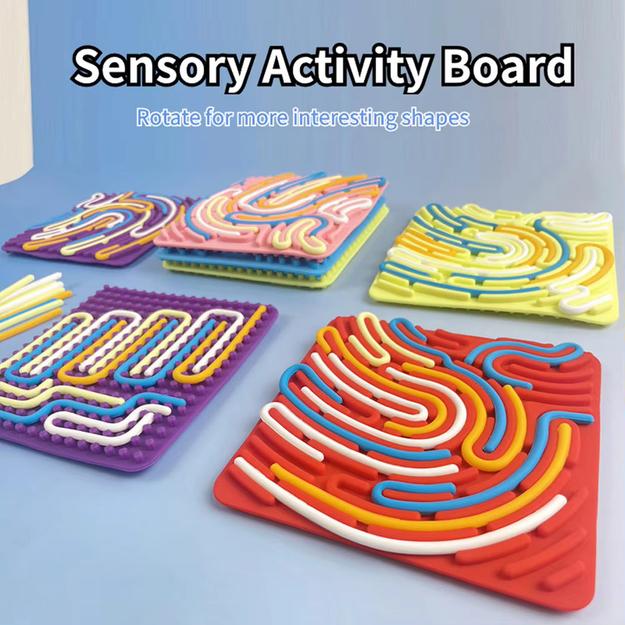 Silicone Sensory Maze Board Fidget Toy for Kids (Random Color)