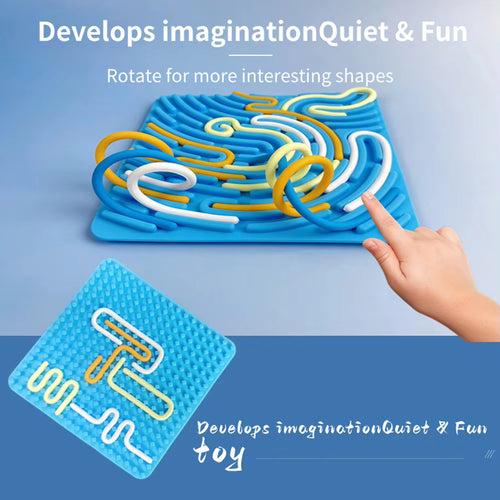 Silicone Sensory Maze Board Fidget Toy for Kids (Random Color)