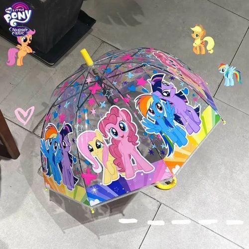 Premium Quality Theme Printed Transparent Umbrella For Kids (Pony Unicorn)