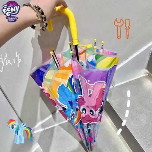 Premium Quality Theme Printed Transparent Umbrella For Kids (Pony Unicorn)