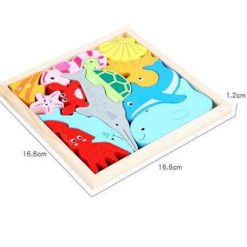 Wooden Educational Matching Stacking Baby Puzzle Board Toy Gift