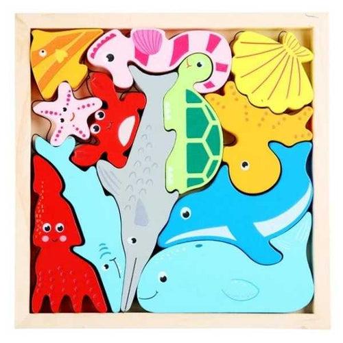 Wooden Educational Matching Stacking Baby Puzzle Board Toy Gift