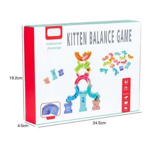 Wooden kitten balance game Kids Creative Cat Building Blocks Smooth Stacking Toy Game