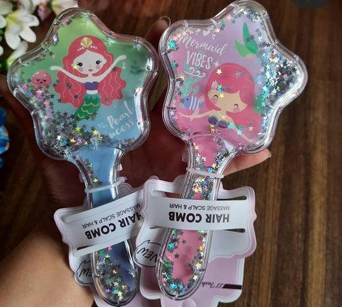 Star shape Hair Brush for kids (Random print)