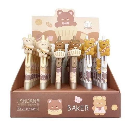 Korean Brown Bear Cute Pens (Pack of 2)