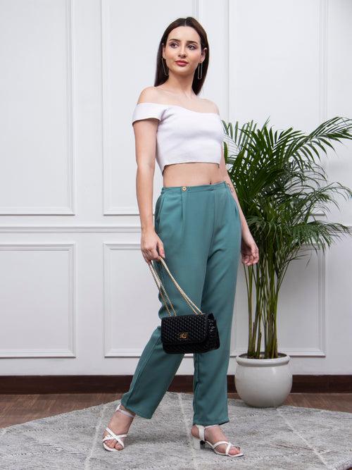 Blue High Waist Trouser