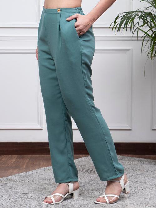 Blue High Waist Trouser