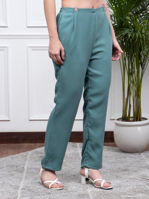 Blue High Waist Trouser